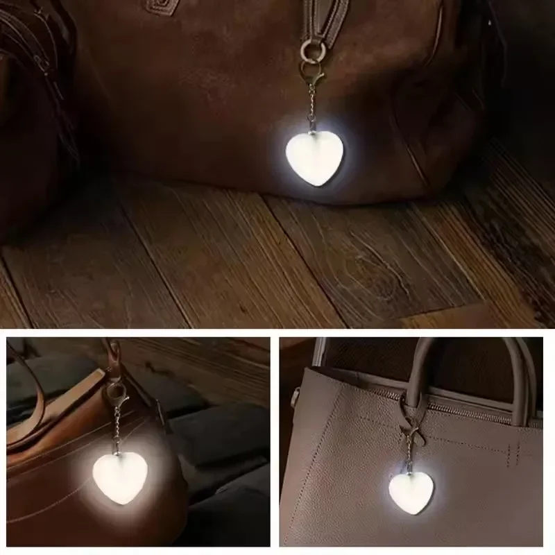

1/2/3pcs LED Purse Heart Shape Light with Automatic Sensor Handbag Light Portable Smart Touch Activated Lighting Creative Gift