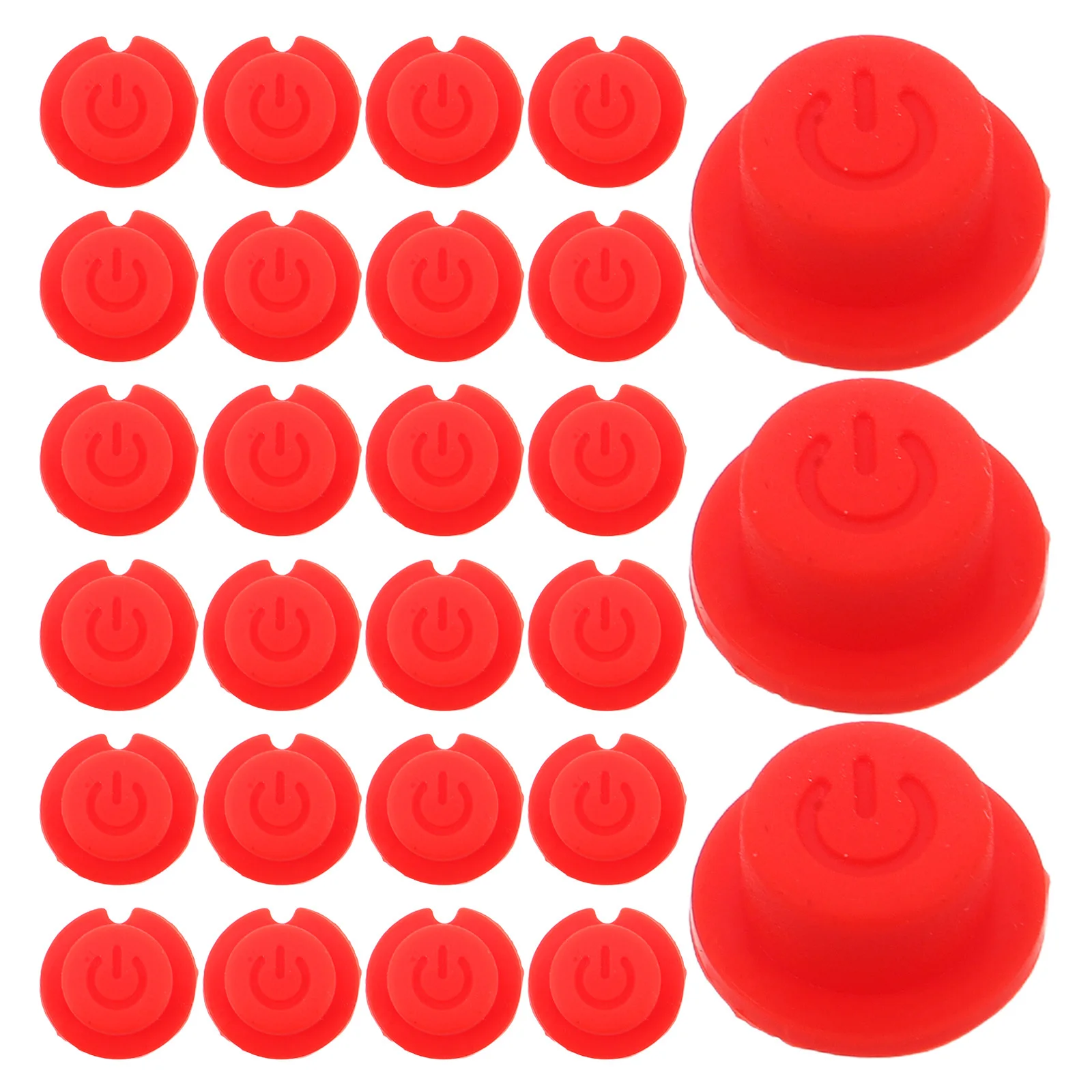 

50Pcs Silicone Switch Button Caps Round Push Button Cover 0.55x0.28 Inch Red Waterproof Dustproof Replacement for Remote Control