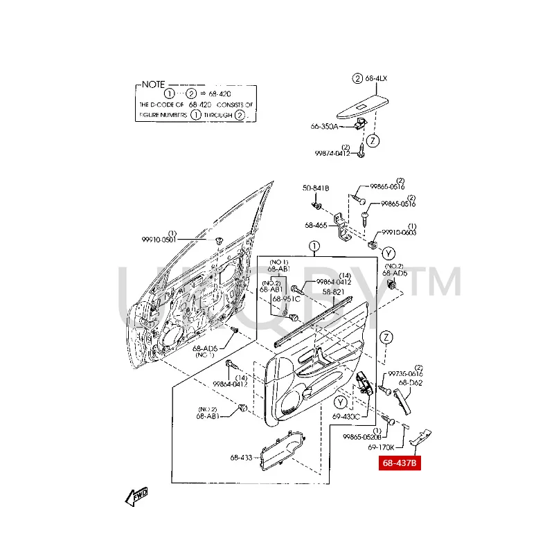 GJ6A684G1A GJ6F684G1A Suitable for Ma zd a 6 Interior door lamp cover, door light piece, floor lampshade