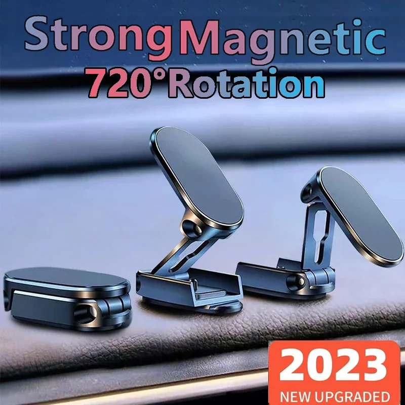 360 Rotatable Magnetic Car Phone Holder Magnet Smartphone Support GPS Foldable Phone Bracket in Car For iPhone Samsung Xiaomi