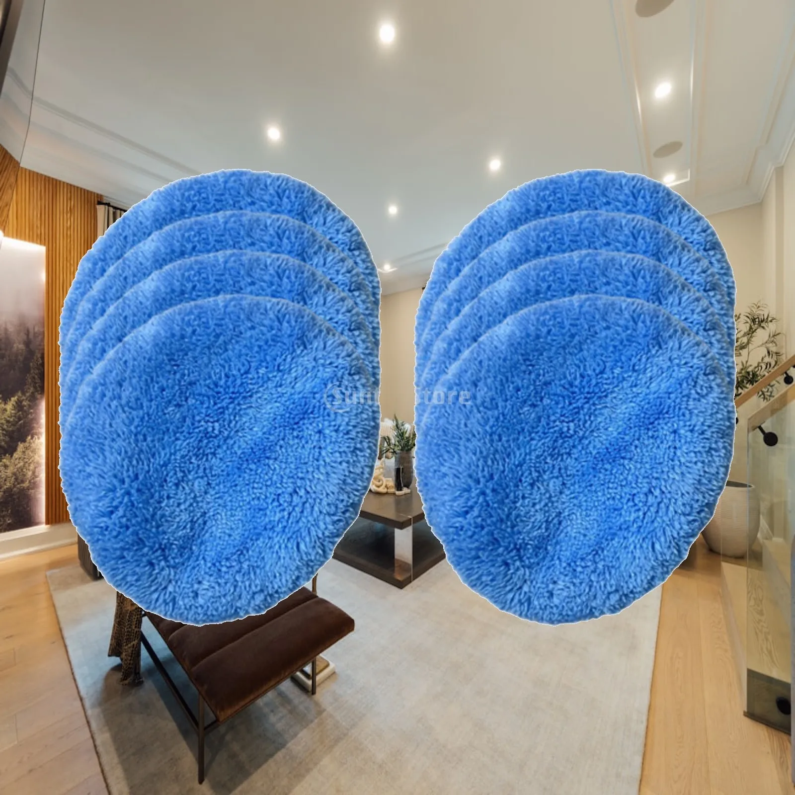 14cm Round Cleaning Pad Replacement Set Reusable Coral Velvet Cloth for Window Cleaning Robot Universal Fit