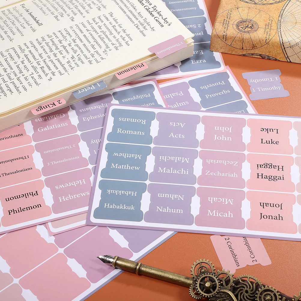 10 Sheets Bible Index Paper Material Adhesive Book Tabs For Study Comfortable Texture Creative Practical Gift Tabs For