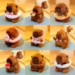 Cartoon Plush Capybara Keychain Guinea Pig Soft Simulation Capybara Pendant Stuffed Animals Fluffty Animal Doll Gift Kids Toy