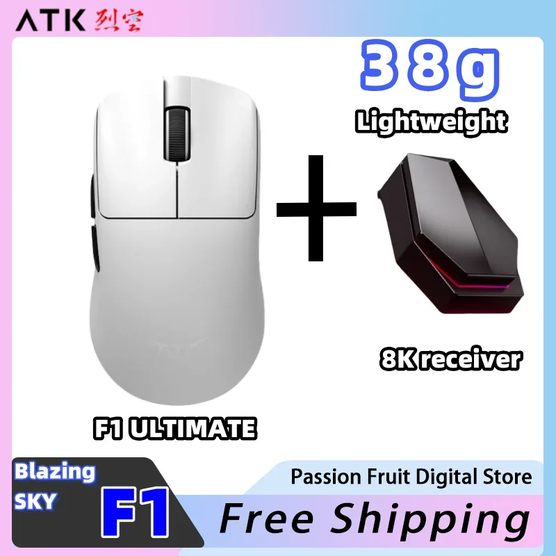 ATK Blazing Sky F1 Gaming Mouse PAW3950Ultra sensor low latency Nordic 52840 38g lightweight mouse for Laptop computer