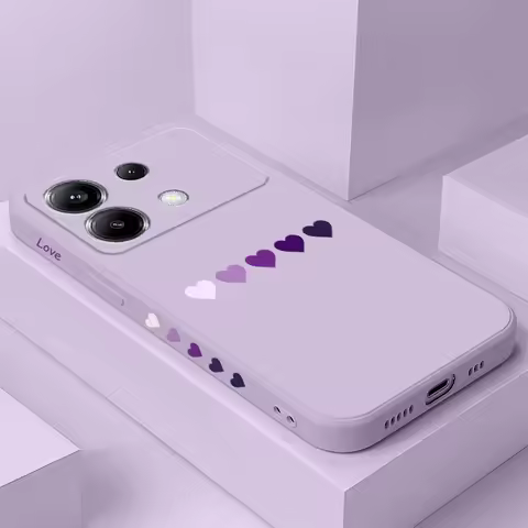 Gradient Heart Phone Case For Xiaomi Poco F8 F7 X7 X6 F6 M6 M5 M5S F5 X5 F4 X4 M4 F3 M3 X3 Pro 4G 5G GT Silicone Cover