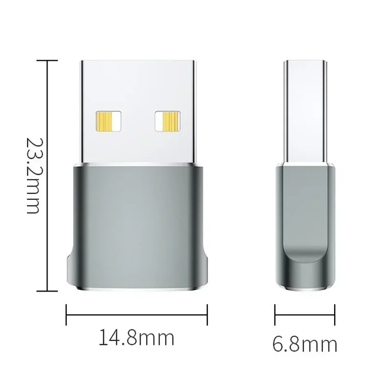 USB2.0 Mobile Phone Data Charging Cable Adapter, USB Male To TYPE - C Female Adapter