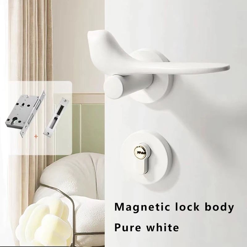 Cerradura Magnética Silenciosa De Aleación De Zinc – Minimalista, Con Llave Integrada (blanca)