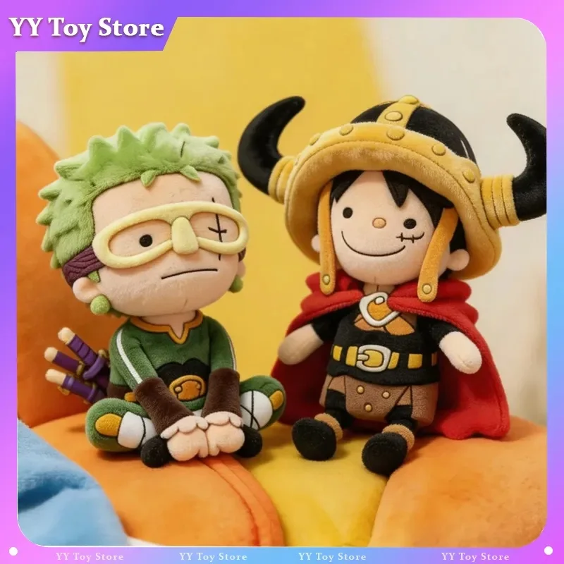 【In Stock】One Piece Luffy Zoro Plush Toy Anime Peripheral Cute Plush Doll Two Styles Home Ornament Birthday Gift Toy Fans