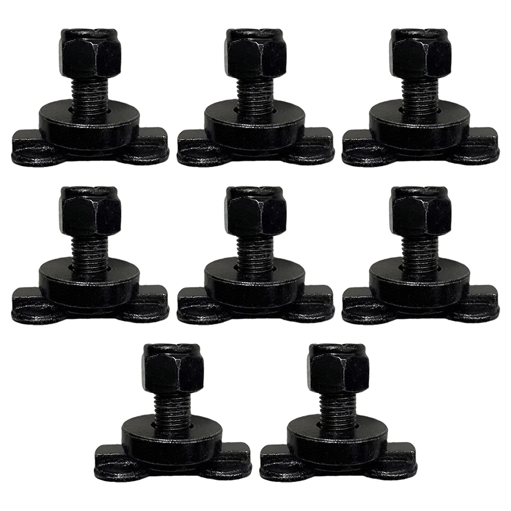 Set of 8 L Track Double Lug Threaded Stud Nut for Truck Bed Pickup For Trailer RV Cargo Secure Tie Down Hardware
