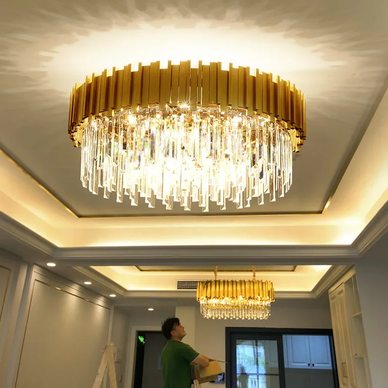 

Luxury Crystal Led Hanging Chandeliers Modern Decoration for Living Dining Table Room Decor Lights Bedroom Home-appliance Lamps