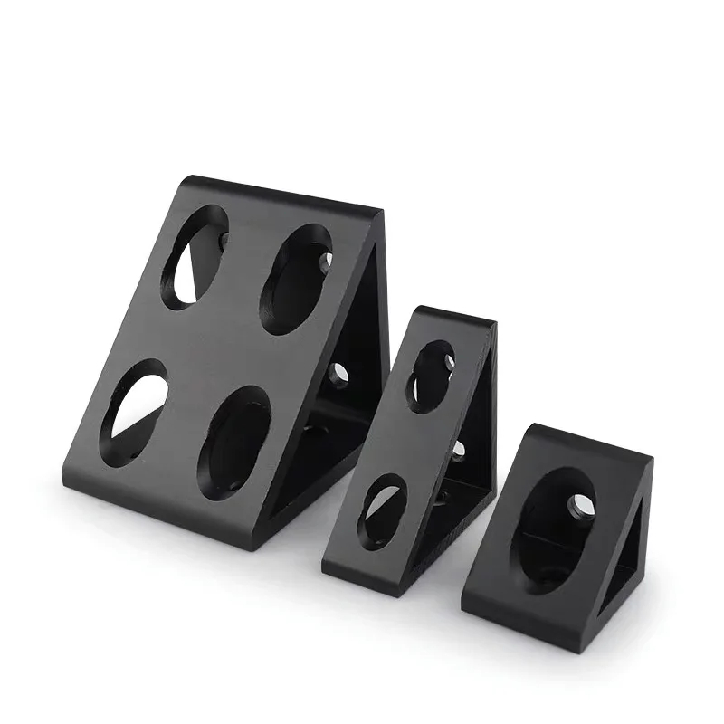 

2pcs/4pcs Aluminum Right Angle Triangle Block Connector Bracket for 2020/3030/4040 Black Aluminum Profiles Tooling Accessories