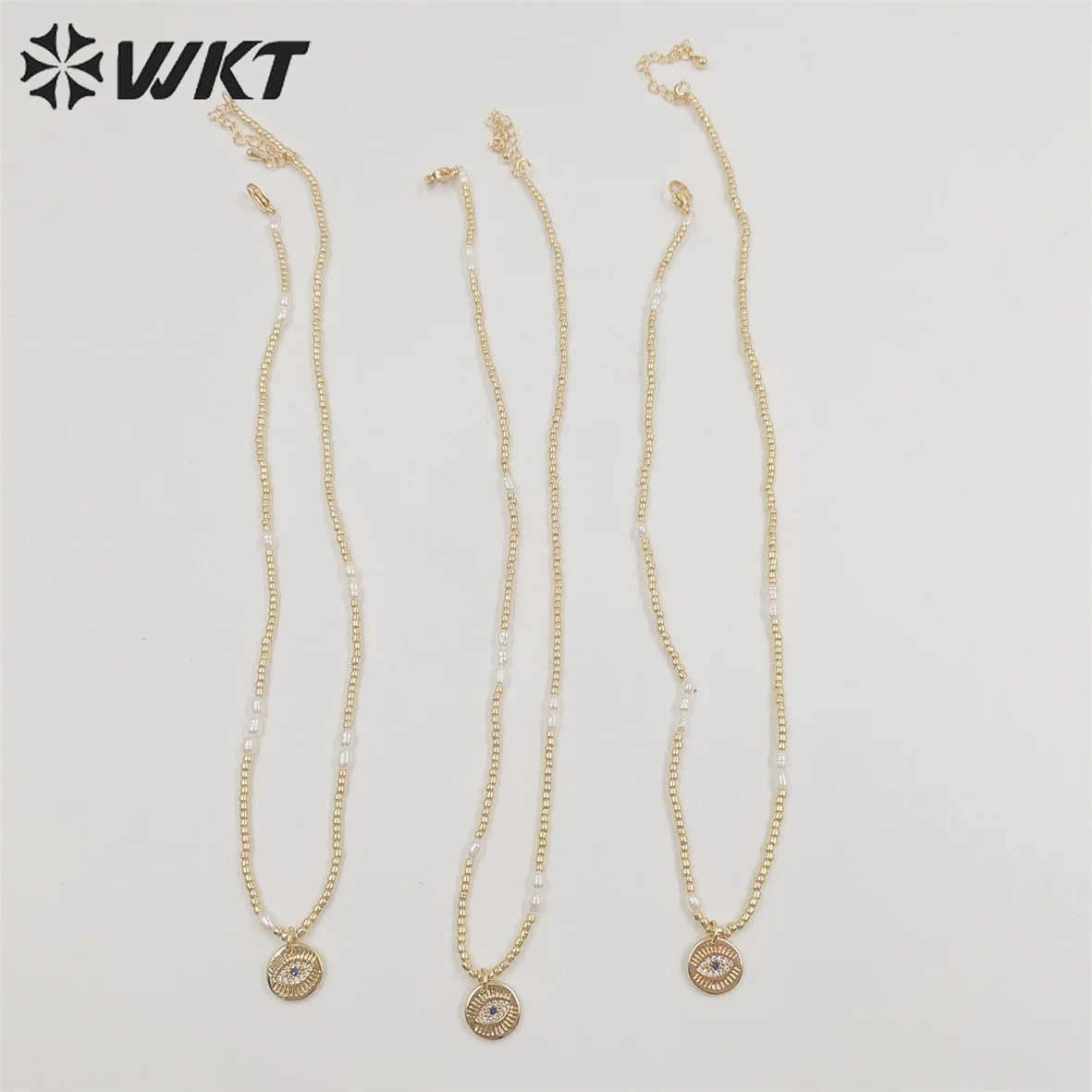 

WT-JN179 WKT 2022 Attractive Necklace Natural Cz&Pearl Fashion Necklace For LADY Gift Necklace Trend Jewelry INS Style