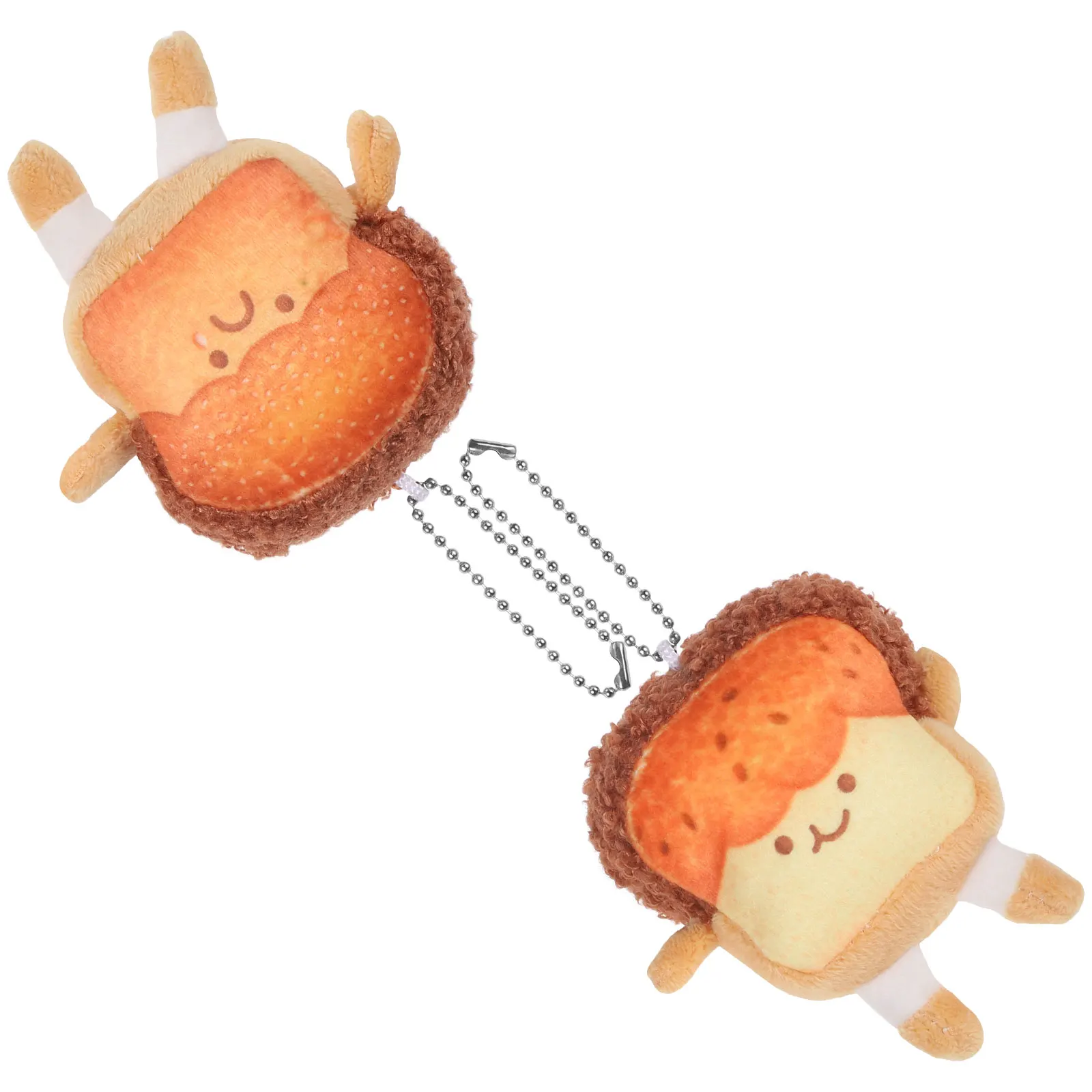 

2pcs Stuffed Toast Pendant Cute Bread Keychain Bag Hanging Ornament For Women Men New Year Wedding Party Gift Mini Bread Pendant
