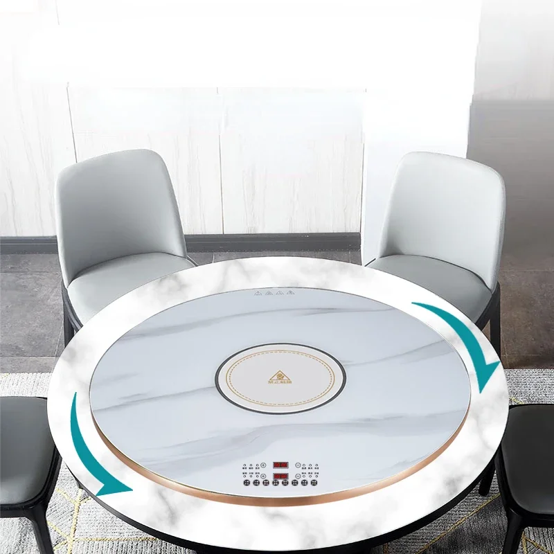 Dining Table Smart round Induction Cooker Food Insulation Board Hot Board with Hot Pot Electric Heating Dishes Warming Plate