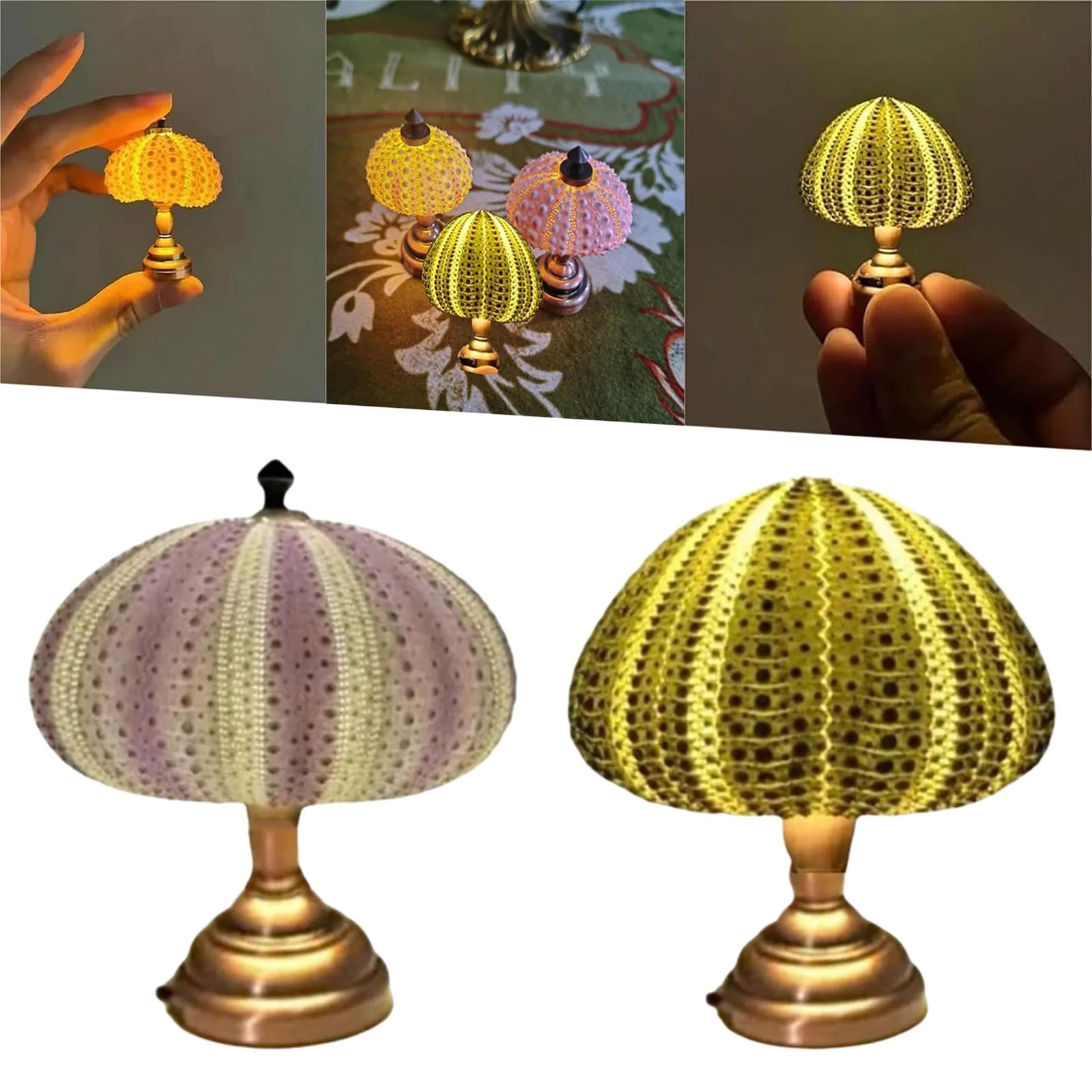Luces LED nocturnas con forma de erizo de mar, luz nocturna temática de playa divertida para habitación pequeña, novedad interior