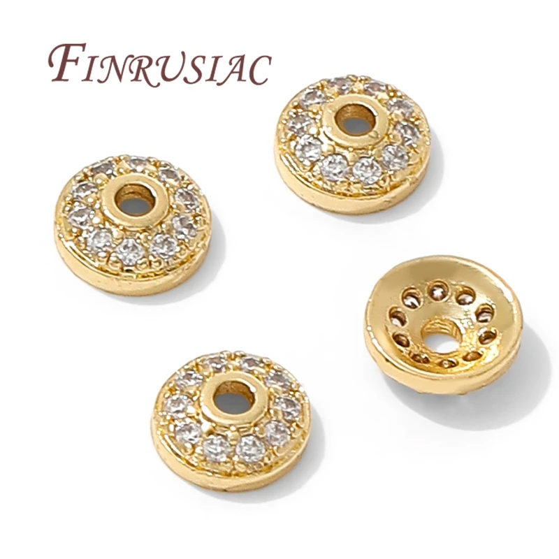 

6.5mm 18K Gold Plated Brass Round Bead Caps Spacer Beads For Jewelry Making DIY Bracelets Necklaces Making Accessories