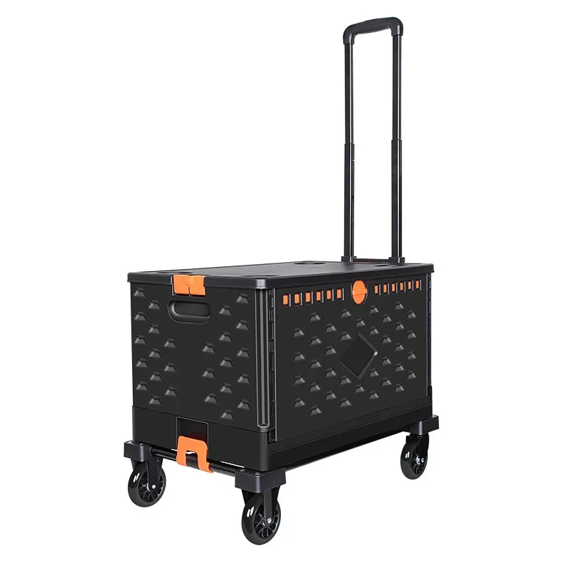 Foldable Utility Cart Folding Portable Rolling Crate Heavy Duty Durable Dolly Cart for Teacher Tourist Shopping Office Outdoor