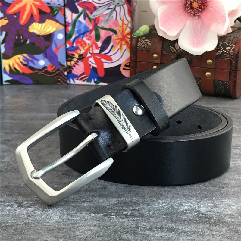 3,8 cm Top Geauine Ledergürtel ohne Schnalle Mann Gürtel Ceinture Homme Herren Ledergürtel ohne Schnallen für Männer 105-125cm sp05 – Detail 39