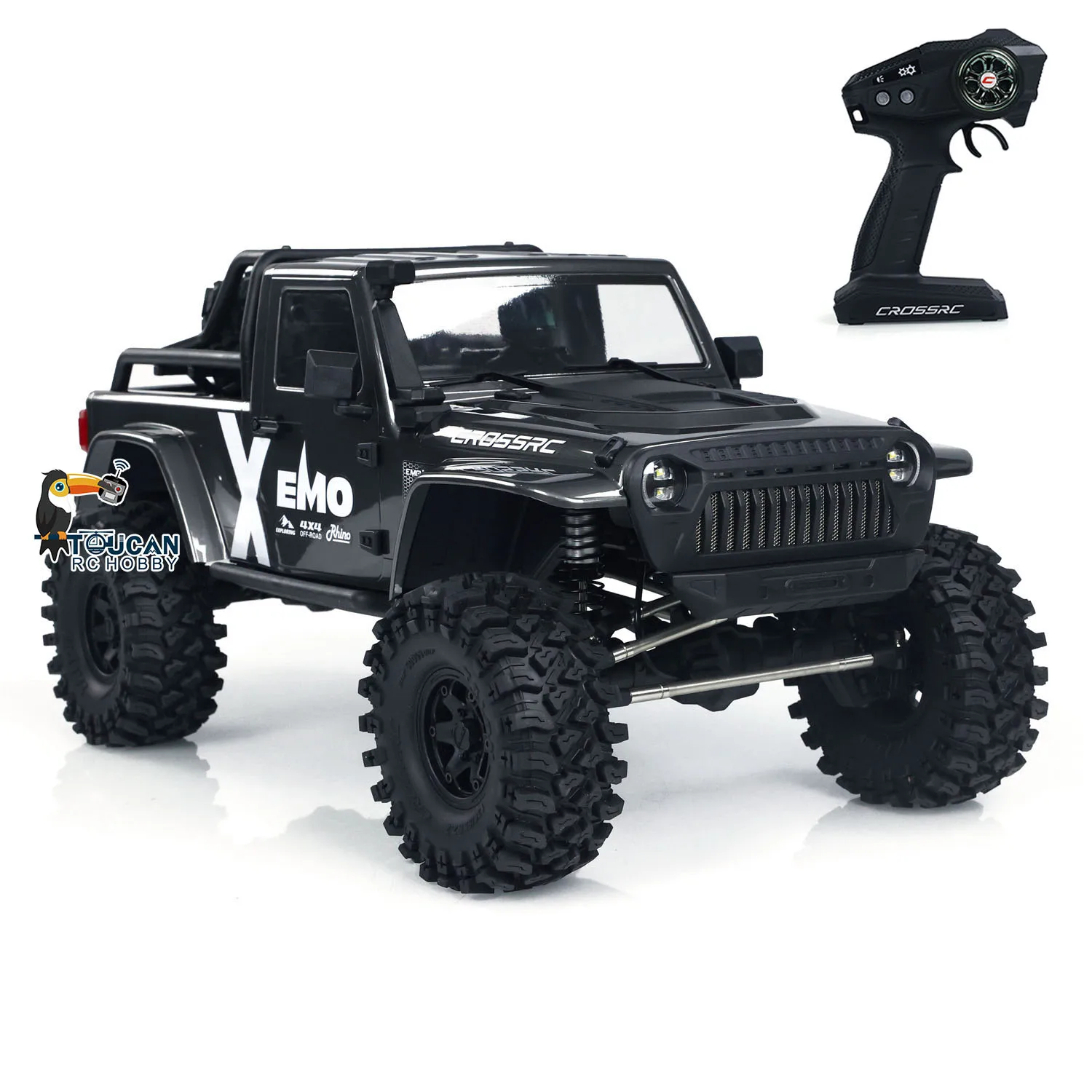 4WD CROSSRC EMO X RC 1/8 samochodów wspinaczkowy gąsienicowy Model 4X4 zdalnie sterowany dwubiegowy pojazd terenowy z System oświetlenia zabawka z