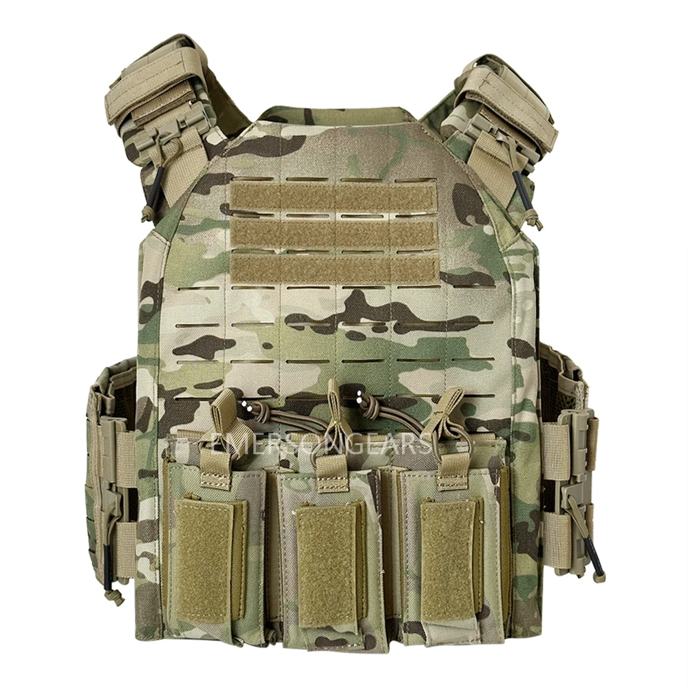 1000D Nylon FS Style Strandhogg laser cutting quick release tactical vest with double layer triple magazine pouch