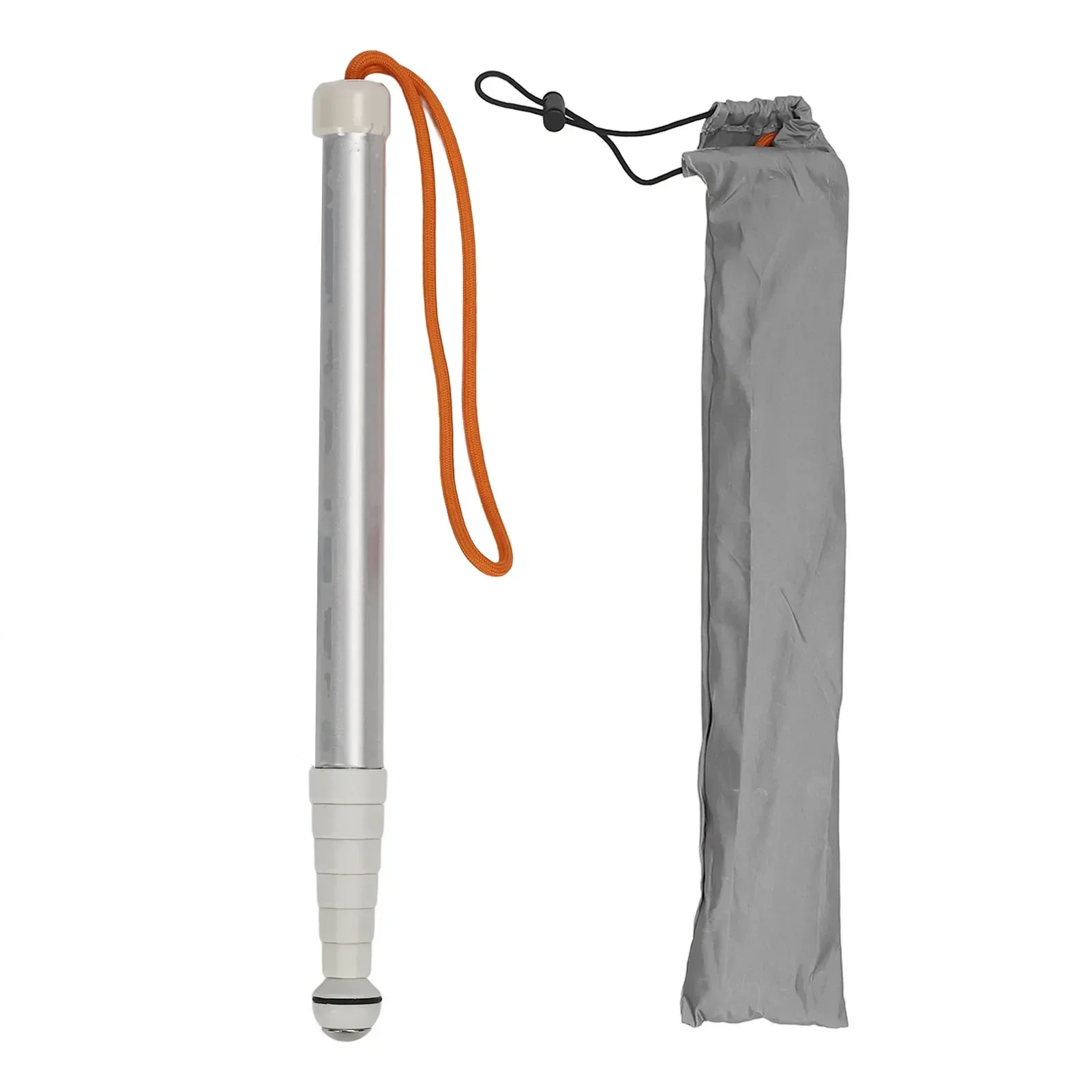 Telescopic Blind Cane Walking Stick Blind Reflective Cane Lanyard Anti Slip Foldable Lightweight 1.28m Shockproof Crutch