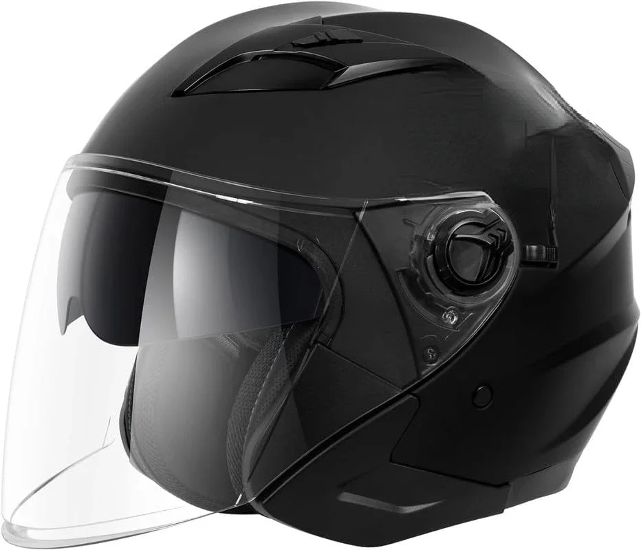 

Approved for Scooter Riding: Stylish Open Face Dual Sun Visor Helmets for Men and Women - DOT Certified Vespa Motorcycle 3/4 Hel