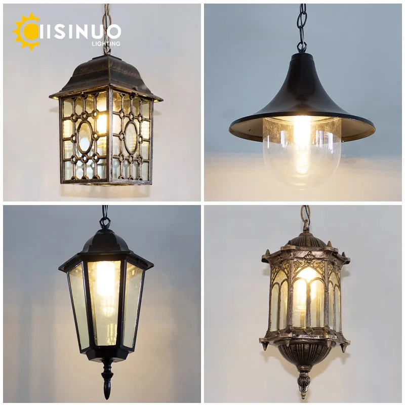 

Outdoor Waterproof Chandeliers Retro Garden Light European Style Ceiling Light Villa Personality Creative Gazebo Corridor Hangin