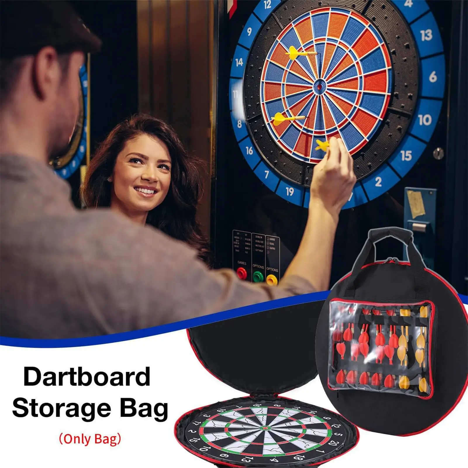 

Сумка для переноски дартс, водонепроницаемый органайзер для хранения, сумка для набора дротиков с ручкой для дома, путешествий, игровой комнаты