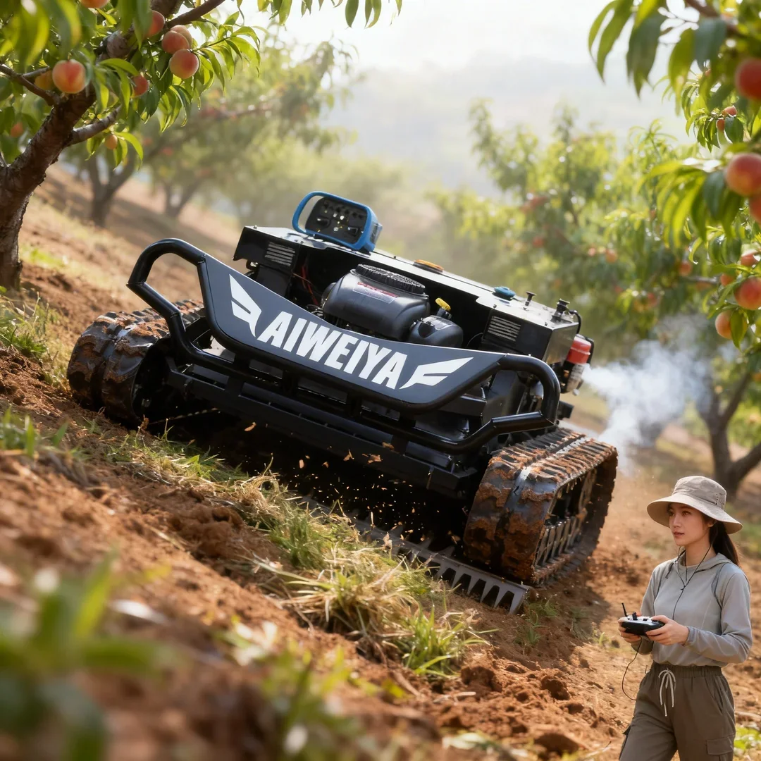 

Робот-трактор на гусеничном ходу с дистанционным управлением и косилкой-измельчителем для садов, сельского хозяйства, домашнего и коммерческого использования