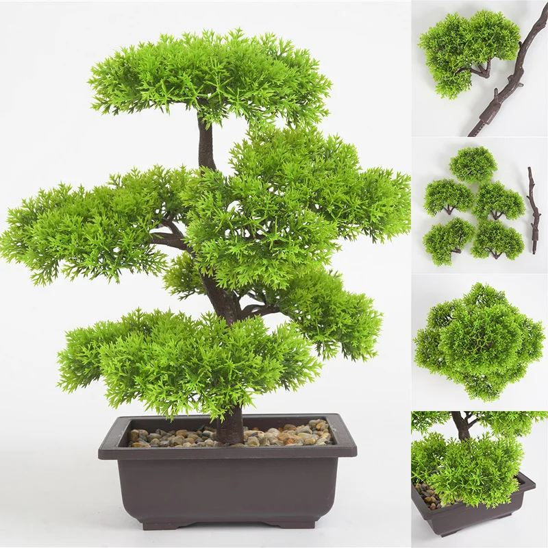 Artificial Plants Bonsai Small Tree Pot Fake Plant Flowers Potted Ornaments For Garden Decor Home Room Table Decor