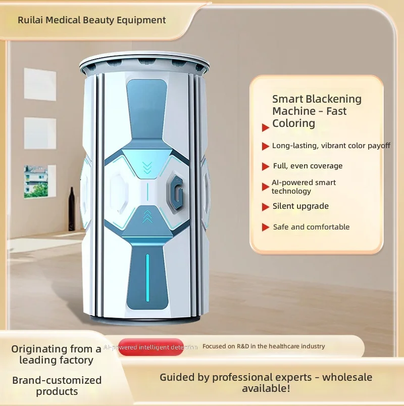 Stand-Up Smart Tanning Bed, Full-Body UV Sunbed for Salon & Gym, Indoor Tanning Booth, Professional Bronzing Machine