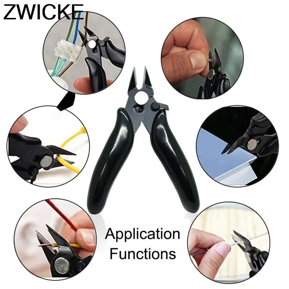 3.5 Inch Diagonal Pliers Small Soft Cutting Electronic Pliers Mini Wire Cutters Wire Insulated Rubber Handle Model Hand Tools