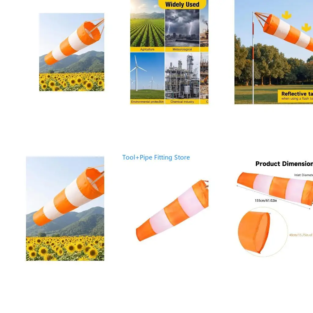 F92B Wind Socks for Outside Heavy Duty,Wind Direction Indicators for Outdoors Airport Farm & Park,Good Reflective Effects