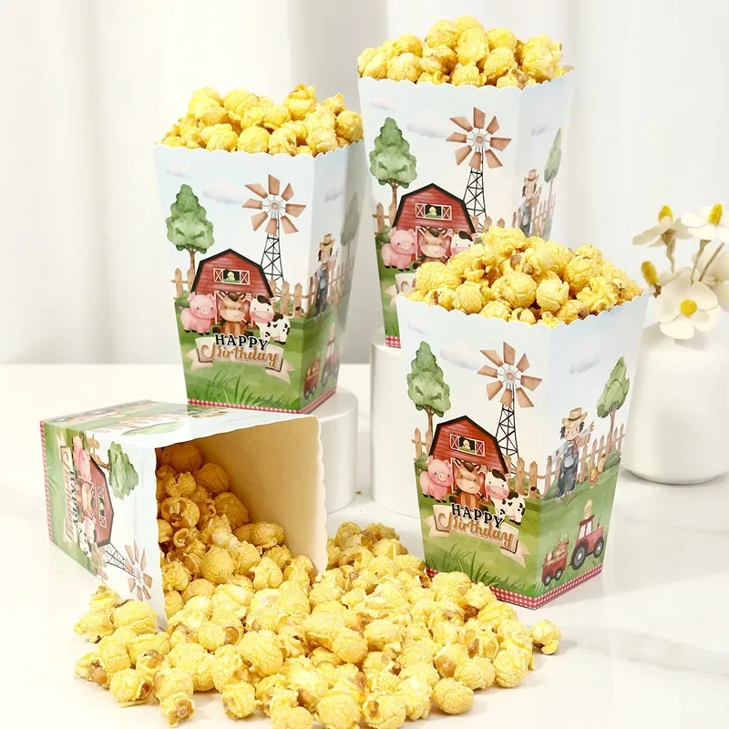 Jungle Animal Popcorn Boxes Zoo Treat Boxes Paper Jungle Theme Birthday Party Supplies Baby Shower Favor Movie Night Decorations