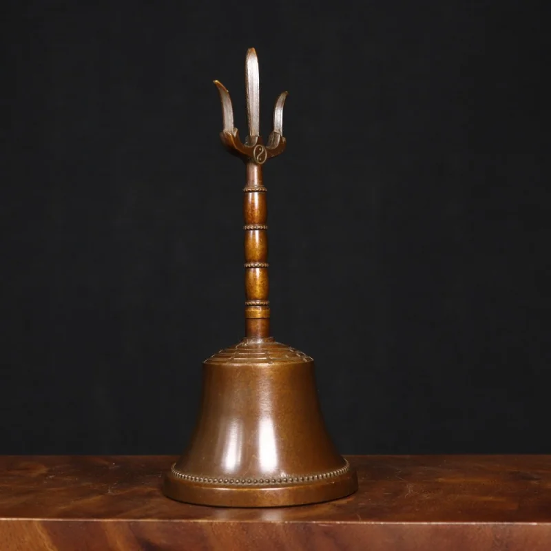 Pure Copper Bronze Five-Strand Vajra Bell and Vajra Pestle Tantric Ritual Instrument Bell with First-Class Sound Quality, Crisp