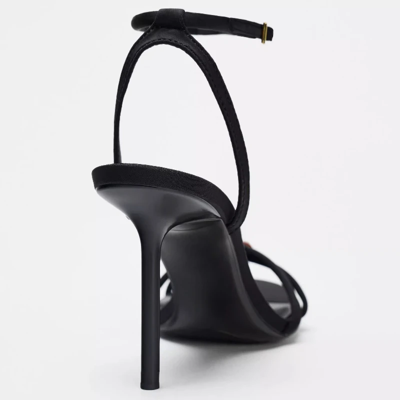 الفاخرة كريستال الفراولة تزيين صنادل عالية الكعب المرأة مثير المفتوحة تو عبر حزام أحذية مصممين أنيقة مأدبة فستان الأحذية