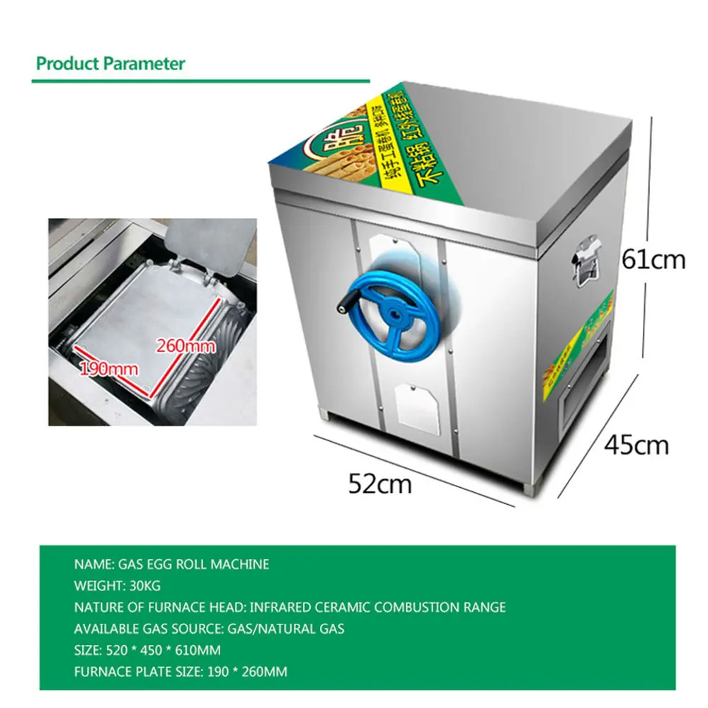 Gas Sang Trọng Trứng Làm Khí Bằng Tay Cuộn Trứng Máy Làm Máy Thương Mại Giòn Máy Làm