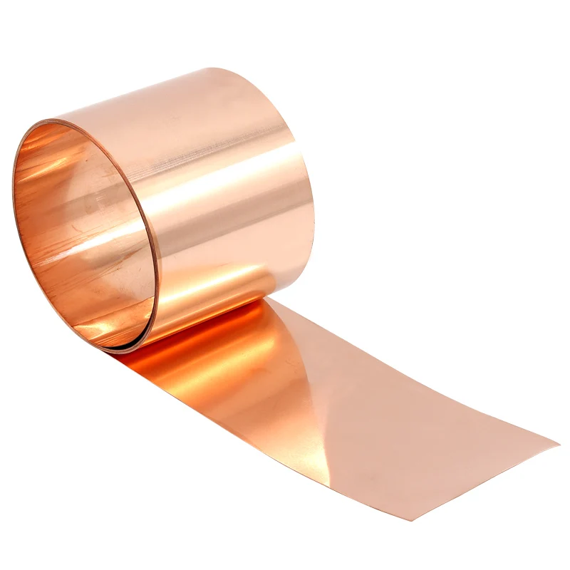 1M Copper Foil Plate 10/20/30/40/50mm Width 0.1mm to 1mm Thickness  99.9% Pure Coppers Belt Ground Metal Sheets