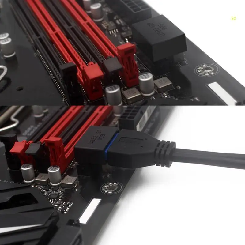เมนบอร์ดเดสก์ท็อป Usb3.0 19pin / 20pin, ข้อศอก 90 องศาสำหรับคอมพิวเตอร์ Dropshipping