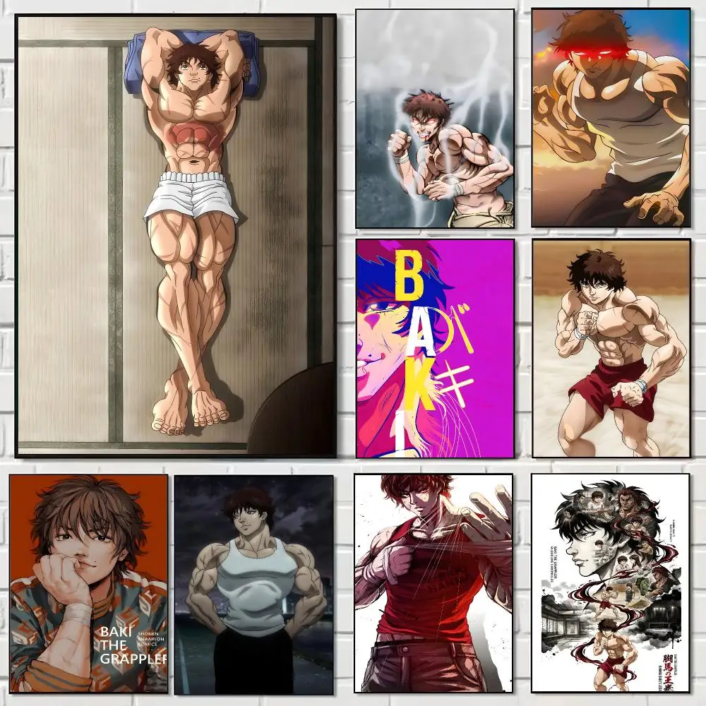 Fighting Anime B-Baki Poster Pegatina artistica HD autoadhesiva impermeable para salon dormitorio