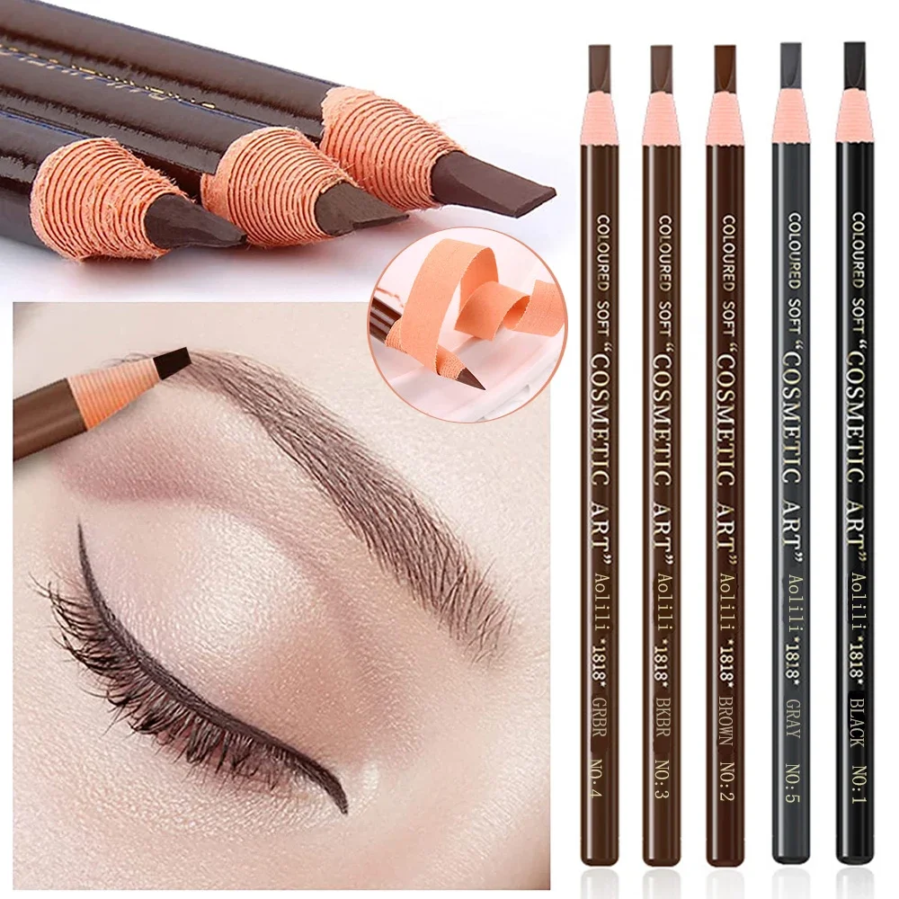 Wenkbrauwpotlood Met Puntenslijper 4 Stuks Brow Trimmer Blade Microblading Levert Set Wenkbrauwen Slijpen Tip Dunne Art Makeup Tools