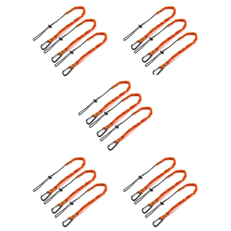 

HGHO Tool Lanyard,15 Pcs Safety Lanyard With Carabiner,Shock Absorbing Safety Lanyard Adjustable Safety Lanyard