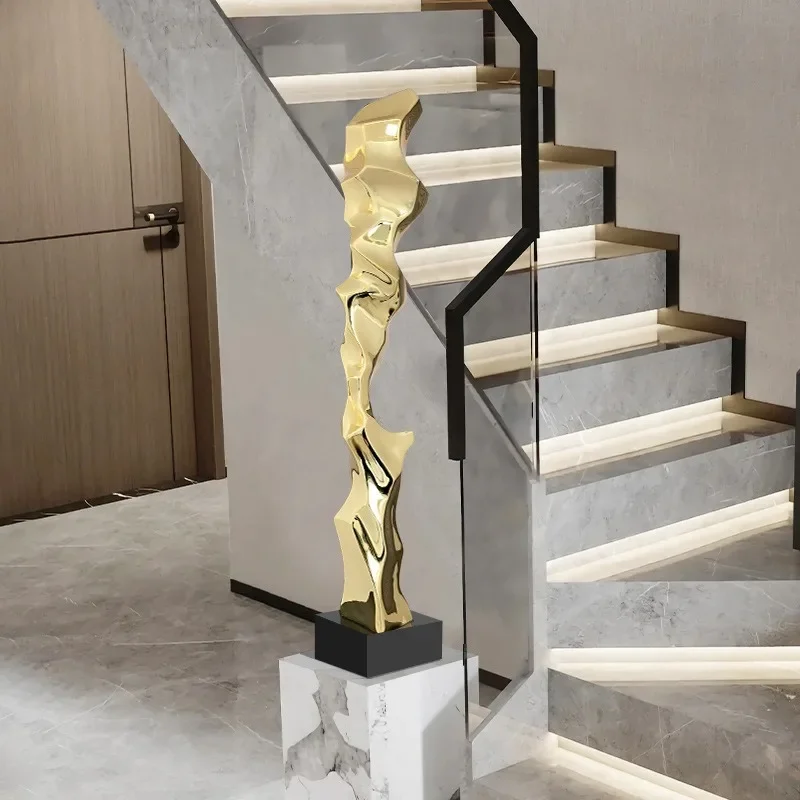 Modern light luxury abstract electroplating ornament hotel lobby sculpture artwork jewelry