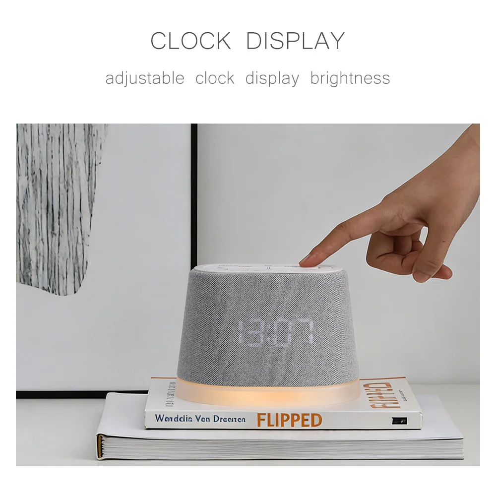 WILIT Bedhead Alarm Clock White Noise Time Display Adjustable Volume Brightness Night Light Atmosphere Light Gift view 3