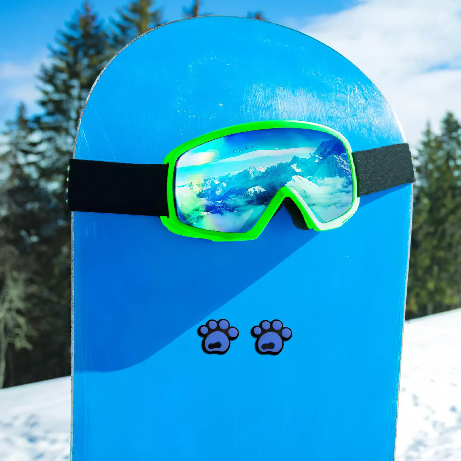 

Набор из 4 противоскользящих накладок для сноуборда в виде лап животных, защитные коврики для активного отдыха, милые наклейки-снежинки