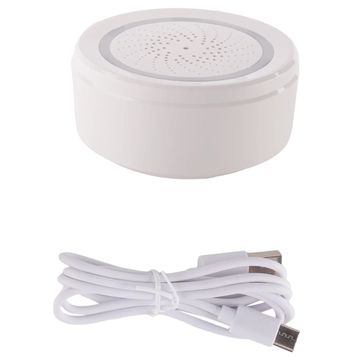 Wireless Smart 120DB Siren and Alarm Bell-White, with Strobe Light, Remote App Control WiFi USB Siren