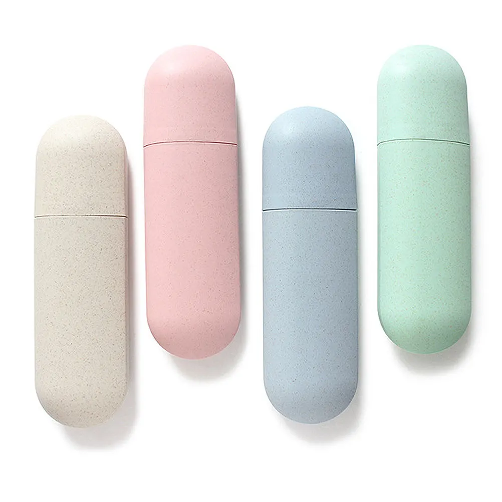 2Pcs Toothbrush Protective Cover Portable Capsule Style Toothbrush Box Lightweight Travel Friendly Bristle Protection Simple