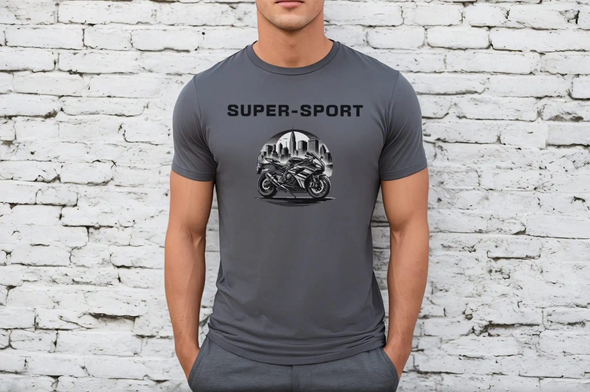 Super Sport City Motor Bike Life T Shirt Sporty Cruiser For Motorcyclist Motorcycle Urban Sky Line