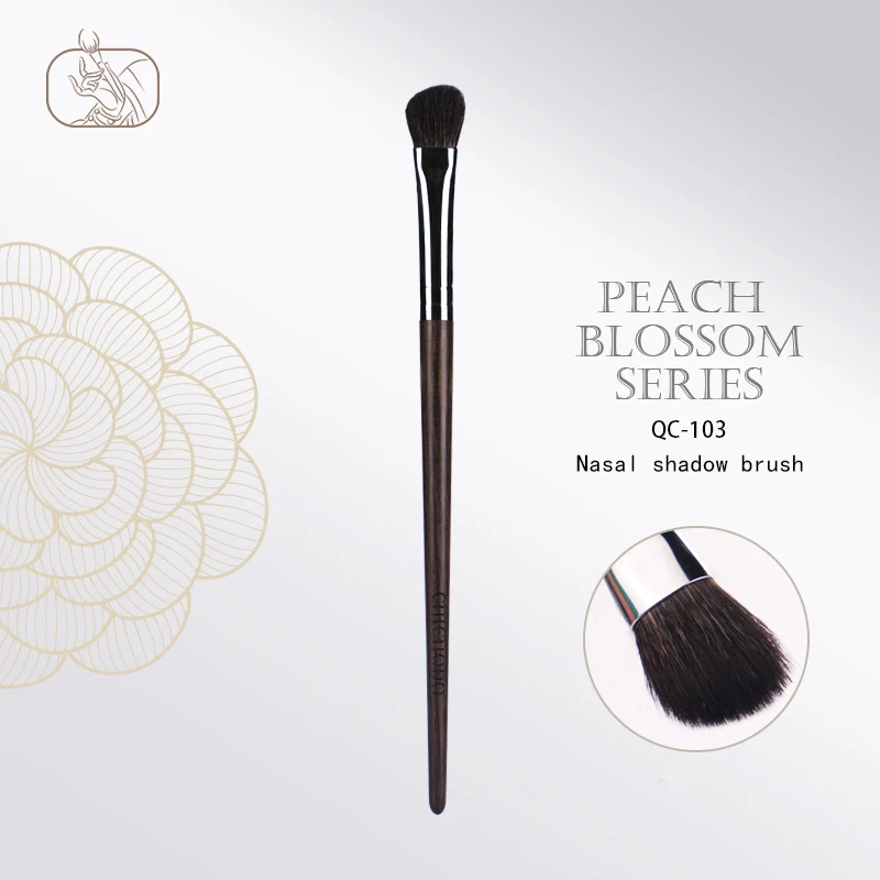 CHICHODO Makeup Brushes-Peach Blossom Series-Nose Shadow Brush Single Professional Detai Soft Goat Hair Beauty Make up Tools