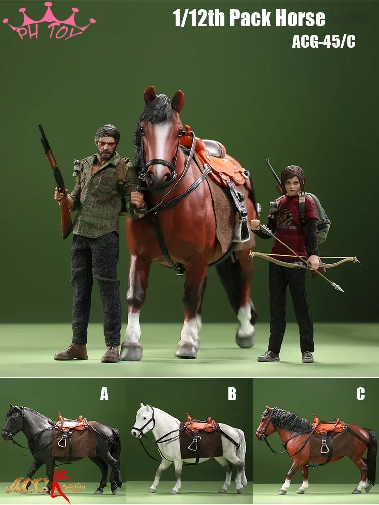 1/12 Scale Pack Horse Simulation ACG-45  Combat Horse Hunter Horse Animal Model for 6